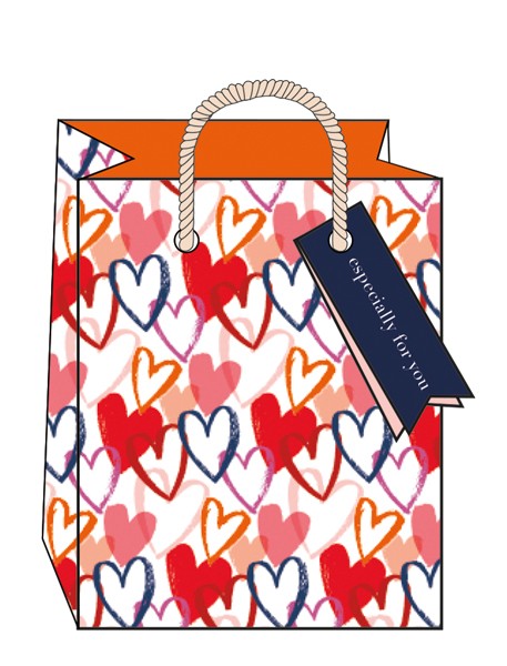 Heart Print Small Gift Bag
